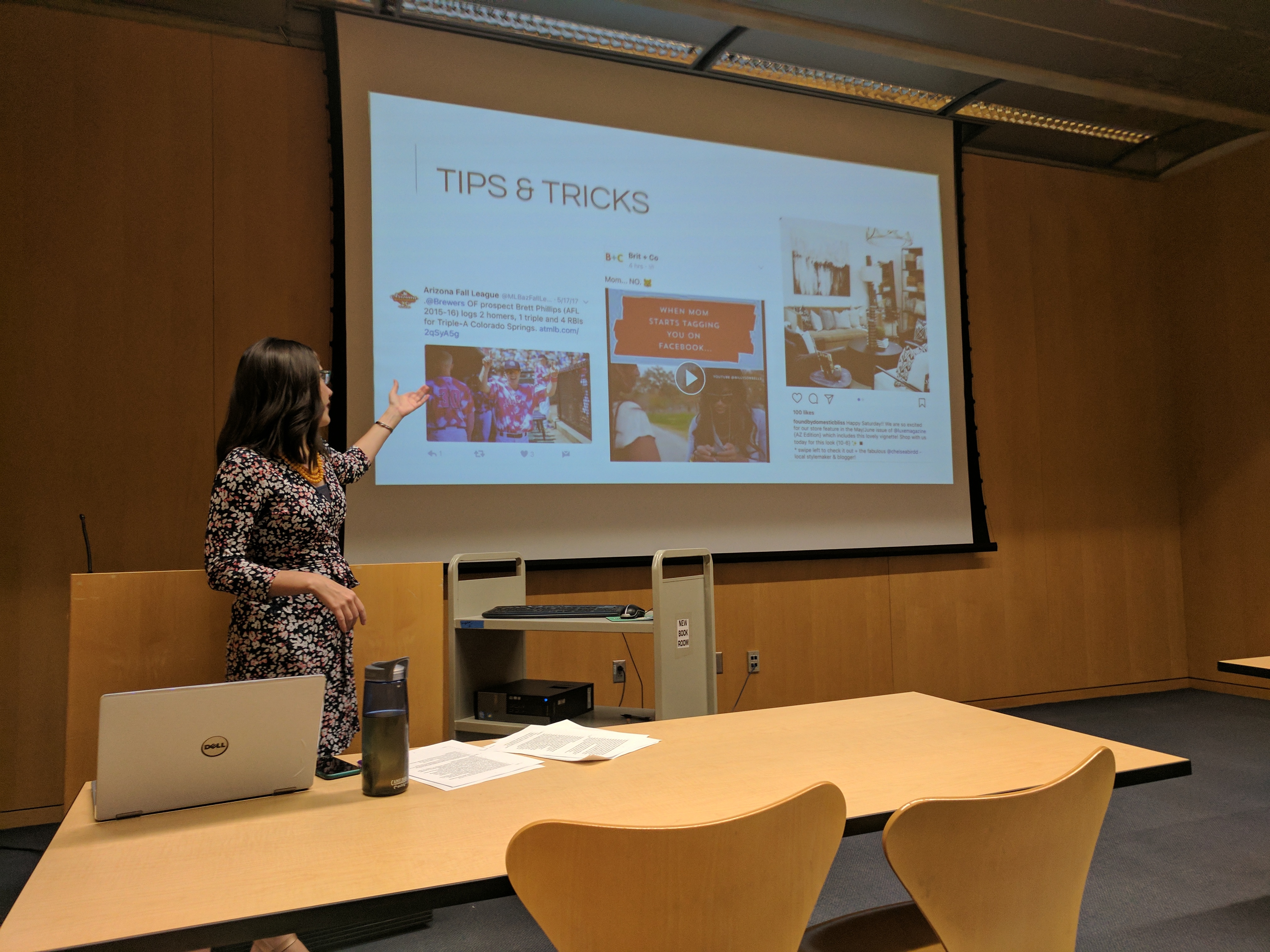 Anna Ebert teaching social media to librarians. 